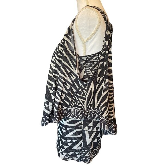 Sweet Pea By Stacy Frati XL  Black & White Geometric Print Sleeveless Layered To - Picture 3 of 9